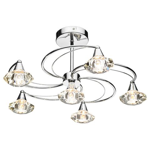 Luther 6 Light Semi Flush - Polished Chrome