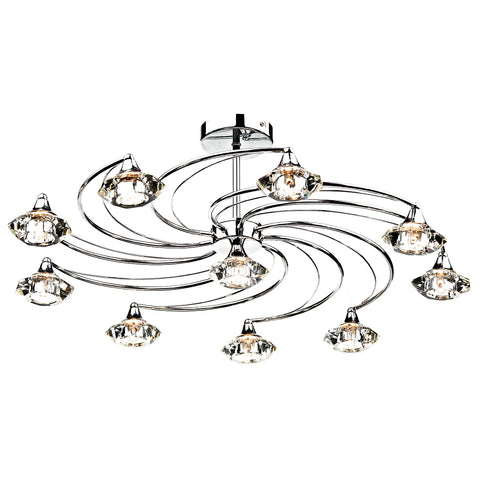 Luther 10 Light Semi Flush - Polished Chrome