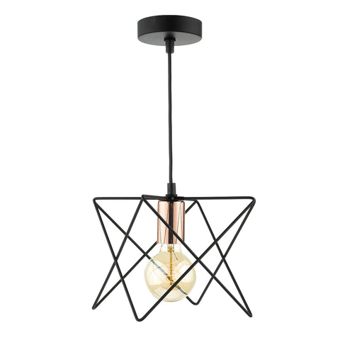 Midi 1 Light Pendant Black Copper