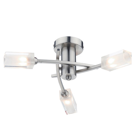 Morgan 3 Light Semi Flush - Satin Chrome