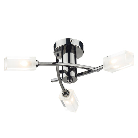 Morgan 3 Light Semi Flush - Black Chrome