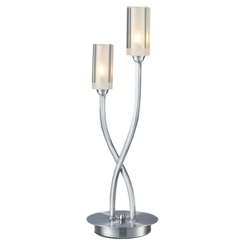 Morgan 2 Light Table Lamp - Satin Chrome