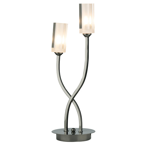 Morgan 2 Light Table Lamp - Black Chrome