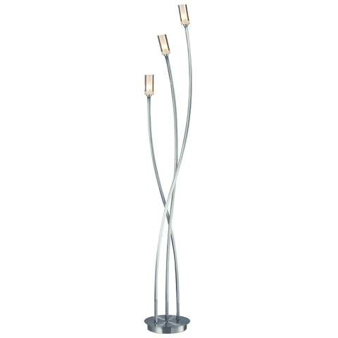 Morgan 3 Light Floor Lamp - Satin Chrome