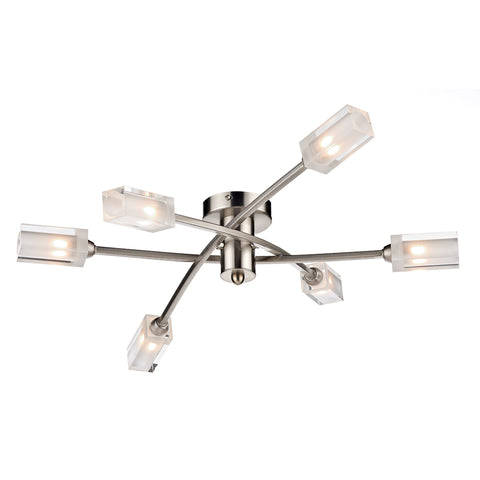 Morgan 6 Light Semi Flush - Satin Chrome