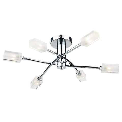 Morgan 6 Light Semi Flush - Polished Chrome