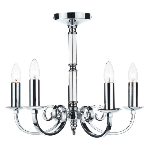 Murray 5 Light Dual Mount Pendant - Polished Chrome