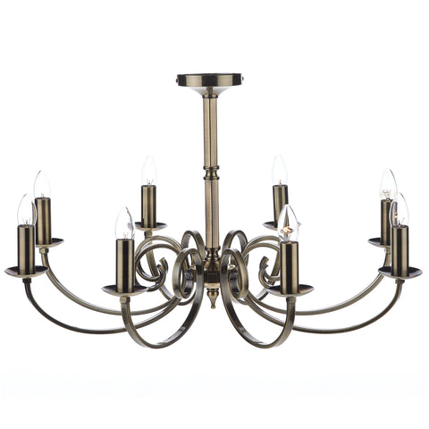 Murray 8 Light Dual Mount Pendant - Antique Brass