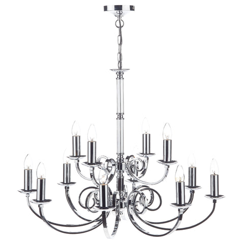 Murray 12 Light Dual Mount Pendant - Polished Chrome