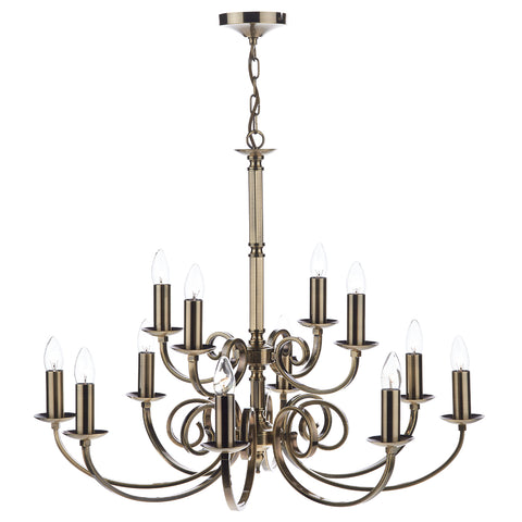 Murray 12 Light Dual Mount Pendant - Antique Brass