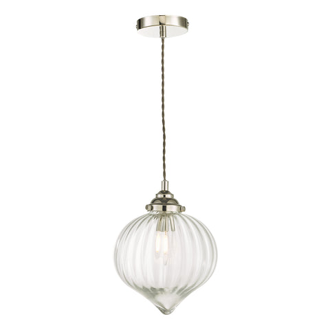 Mya 1 Light Single Pendant - Polished Nickel