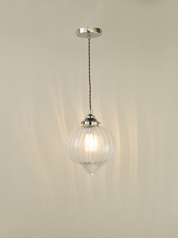 Mya 1 Light Single Pendant - Polished Nickel