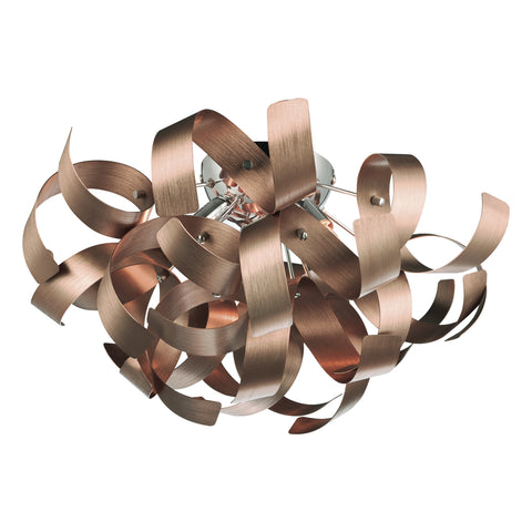 Rawley 4 Light Ribbon Flush - Brushed Copper