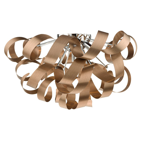 Rawley 5 Light Flush - Brushed Copper