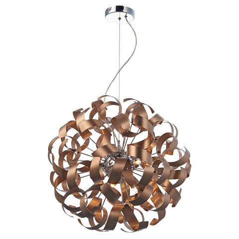 Rawley 9 Light Ribbon Pendant - Brushed Copper