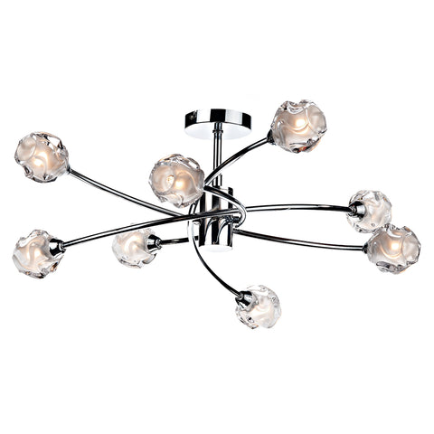 Seattle 8 Light Semi Flush - Polished Chrome