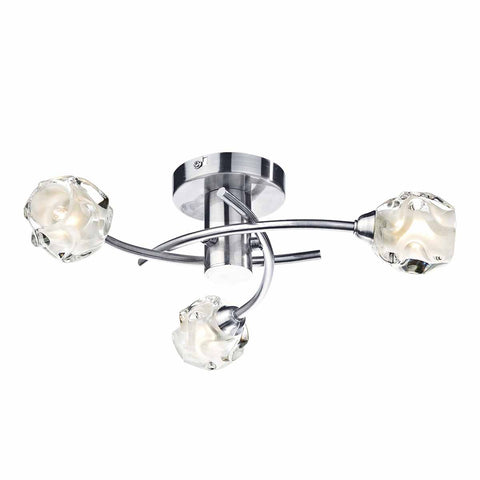 Seattle 3 Light Semi Flush - Satin Chrome