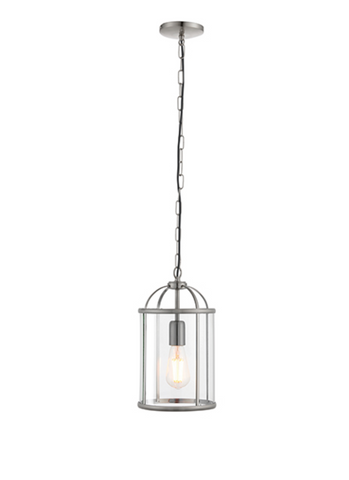 Lambeth 1lt Lantern Pendant - Satin Nickel