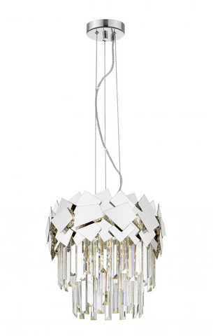 CELINE CRYSTAL AND CHROME 4 LT PENDANT