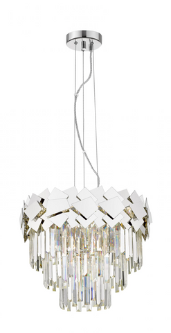 CELINE CRYSTAL AND CHROME 6 LT PENDANT