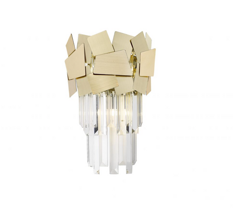 CELINE CRYSTAL AND GOLD 1 LT WALL LIGHT