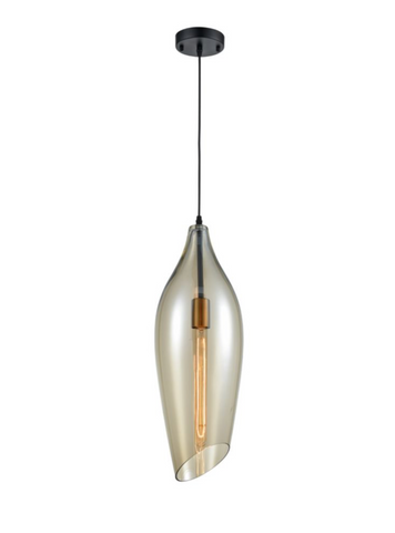 Taper Amber Glass Large Single Pendant