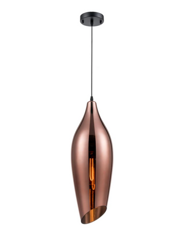 True Copper Glass Large Single Pendant