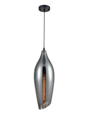 Taper Smoked Glass Large Single Pendant