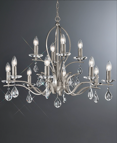 Willow 12 Light Fitting- Satin Nickel