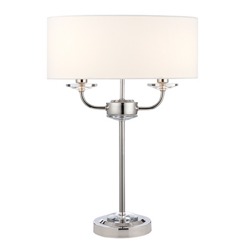 Nixon 2 Light Nickel Table Lamp
