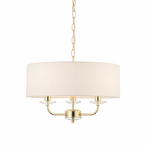 Nixon 3 Light Brass Pendant