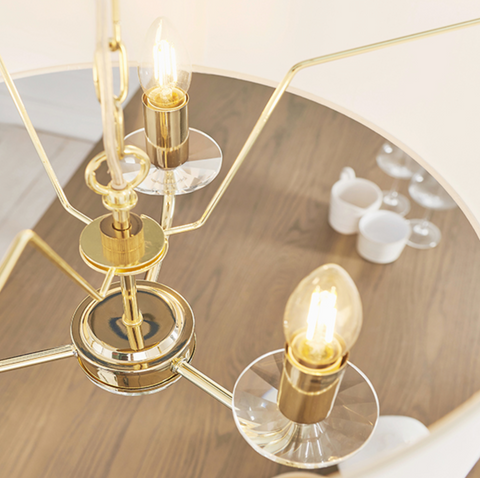 Nixon 3 Light Brass Pendant