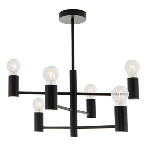 Studio Black Semi Flush Ceiling Light