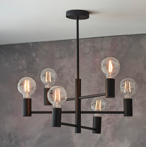 Studio Black Semi Flush Ceiling Light