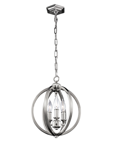 Corinne 3 Light Polished Nickel Pendant