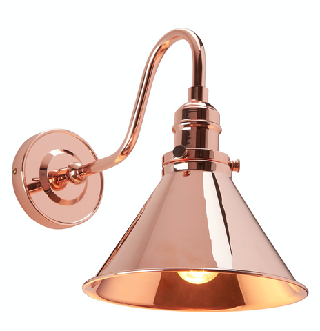 Provence 1 Light Wall Light - Polished Copper