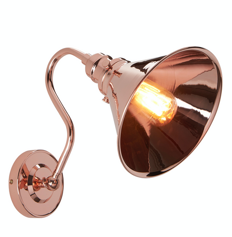 Provence 1 Light Wall Light - Polished Copper