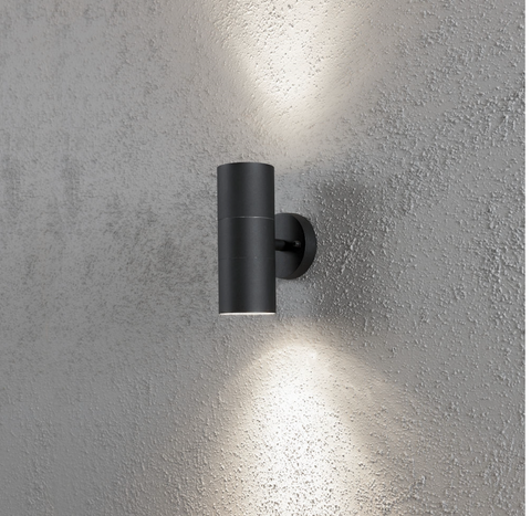 Modena 7656 Up/Down Large Outdoor Wall Light - Black