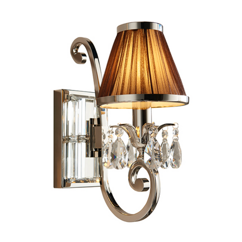 Oksana Polished Nickel & Chocolate Shades Single Wall Light