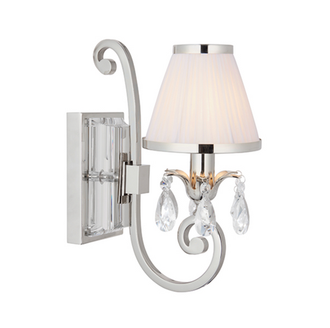 Oksana Polished Nickel & White Shade Single Wall Light