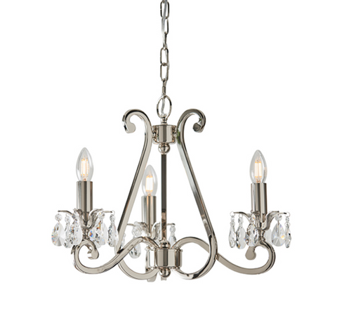 Oksana Polished Nickel 3lt Pendant -Fitting Only