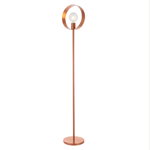 Hoop Single Floor Lamp - Brushed Copper