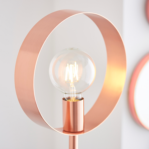 Hoop Single Floor Lamp - Brushed Copper