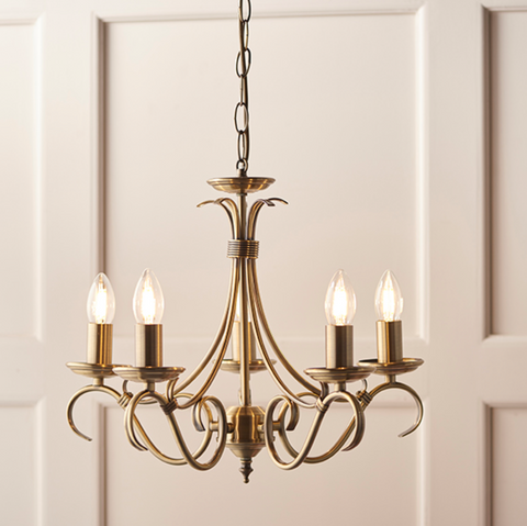 Bernice 5lt Pendant - Antique Brass