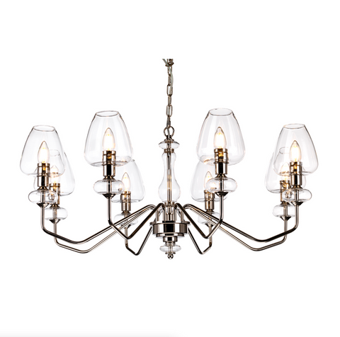 Armand 8 Light Chandelier - Polished Nickel