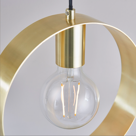 Hoop Single Pendant - Brushed Brass