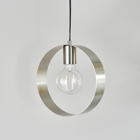 Hoop Single Pendant - Brushed Nickel