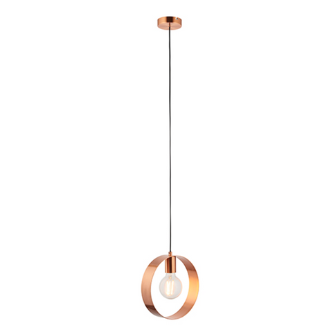 Hoop Single Pendant - Brushed Copper