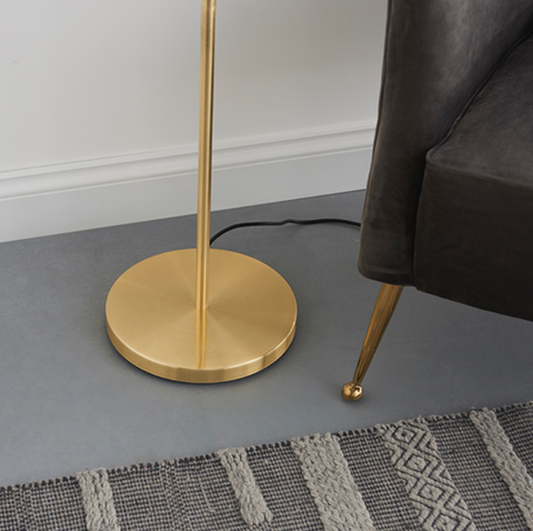 Hoop Single Floor Lamp - Brushed Brass