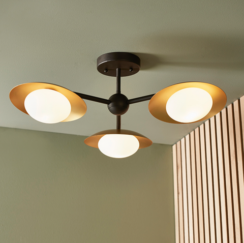 Capsule 3 Light Semi Flush Ceiling Light